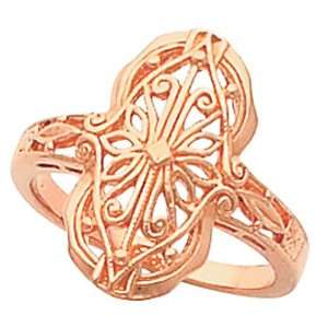  18K Rose Gold Filigree Ring Jewelry