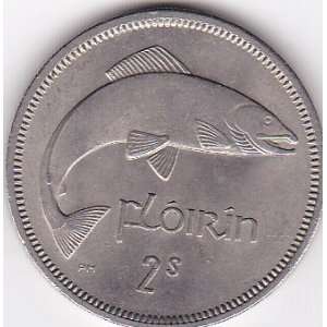  1966 Ireland Florin Coin   Salmon 