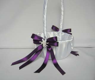 Purple Flower Girl Basket Ring Bearer Pillow Your Color  