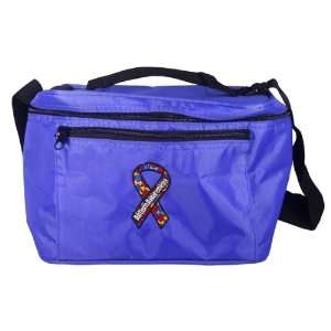  Autism Embroidered Royal Blue Lunch Bag 