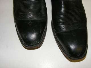 Dan Post Spain Black Western Cowboy Boots Square Toe Stitched Mens 12 