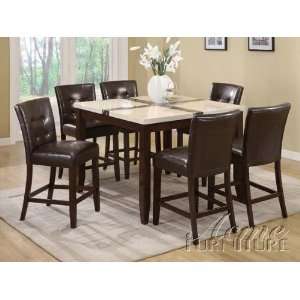   : Justin 7 Pc White Counter Height Table Set by Acme: Home & Kitchen