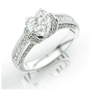  1.83 Carat Baguette Channel Set Diamond Ring: Jewelry