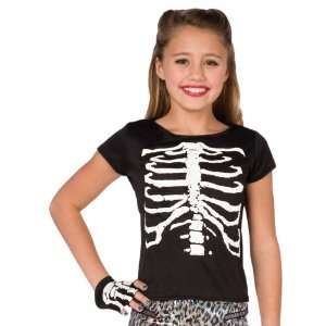 Lets Party By Time AD Inc. White Skeleton Babydoll Tee Child Costume 
