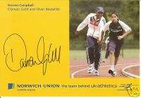 SIGNED DARREN CAMPBELL BRITISH OLYMPIC GOLD SILVER UACC  