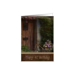  40th birthday, trike,vintage, door, carnation, bouquet 
