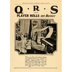  1924 Ad Player Q R S Roll Music Player Piano Instrument 