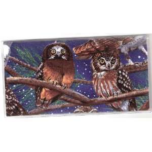  : Checkbook Cover Made with Midnight Owl Bird Fabric: Everything Else