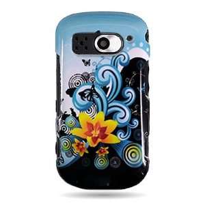 WIRELESS CENTRAL Brand Hard Snap on Shield With BLUE YELLOW FLOWER 