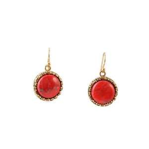  Bronzed By Barse Red Howlite Earrings Jewelry