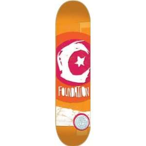  Foundation Star Moon Party Deck 7.5 Orange Skateboard 