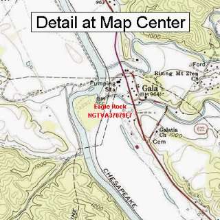   Topographic Quadrangle Map   Eagle Rock, Virginia (Folded/Waterproof