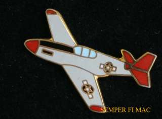 RED TAIL P51 MUSTANG TUSKEGEE AIRMAN PIN US ARMY AIR CORP 99th 100th 