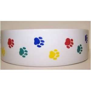  Vo Toys Paw Print 10in Dog Dish: Kitchen & Dining