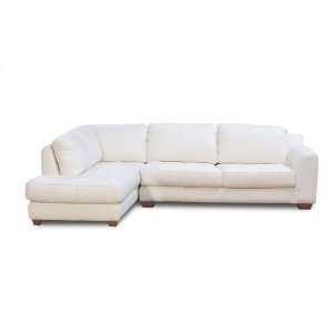   Sofa Zen White Leather 2PC Sectional w/ LF Chaise