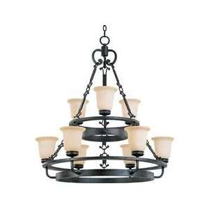 Over Stock Sale) Rhine Rustic Country 9 Light 2 Tier Chandelier