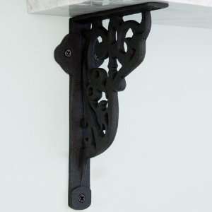 Ornamental Cast Iron Shelf Bracket   7 3/4 x 5 1/2   Black Powder 