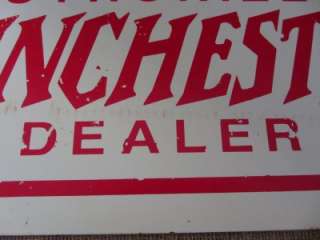 Vintage Winchester Dealer Sign > Gun Ammo Antique Rifle Bullets Shells 