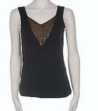 NWT Kathleen Kirkwood Stretch Jersey Camisole with Bead Detail