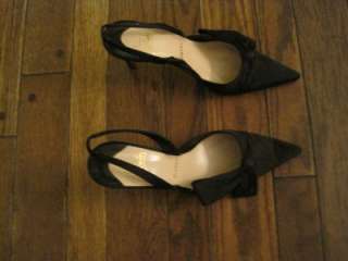 christian louboutin black satin doreet bow heels size 8