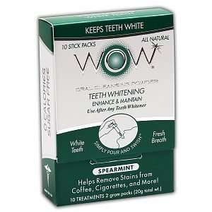  WOW Teeth Whitening Oral Rinse Powder Packets, Spearmint 