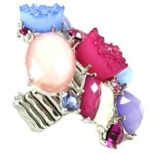  Beautiful AMI Purple, Pink and Blue Crystal Cluster Fashion 