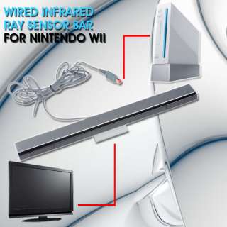 WIRED INFRARED RAY SENSOR BAR FOR NINTENDO WII + STAND  