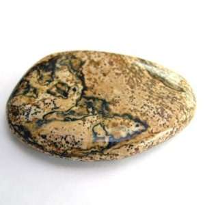 : PICTURE JASPER   Flat Stone WORRY STONE Crystal Healing Palm Stone 