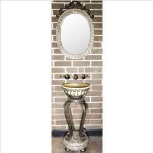   Pedestal Sink Stand in Distressed Iron (2 Pieces) Finish Marble Blend