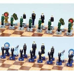  Marines vs Navy Theme Chessmen (Large Size) Toys & Games