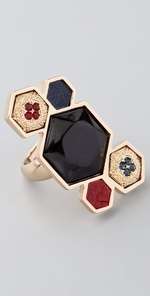 House of Harlow 1960 Mixed Media Cluster Ring  