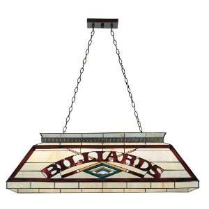   Burgundy and Cream Tiffany Style Pool Table Light: Home Improvement