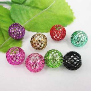 20x Jewelry Spacer Beads 10mm Mix Color Net Ball e0971  