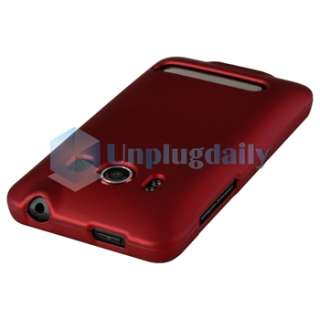 For HTC EVO 4G Privacy LCD Pro+Red Snap On Hard Case  