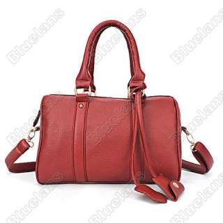 Boston Style Faux Leather Women Classial Handbag Shoulder Diagonal 