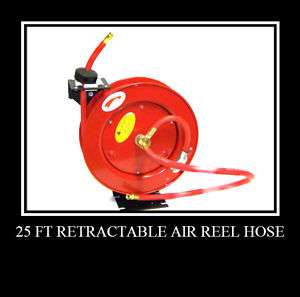 NEW 25 ft 3/8 ID Retractable Reel Air Rubber Hose  