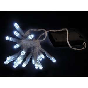   Cool White Clear LED Wide Angle Christmas Lights with Timer: Home