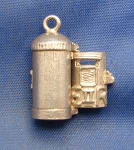 Vintage English Sterling Silver Royal Post Box Mail Charm it opens 