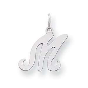  Sterling Silver Stamped Initial M Charm: Jewelry