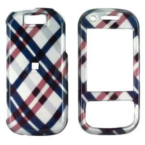 For Samsung Exclaim Hard Case Check Plaid N Blue Brown 