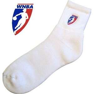 Official WNBA Logo White Quarter Socks Size Med 5 10  