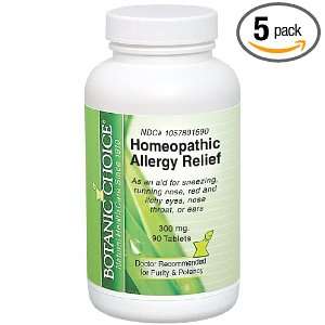   Choice Homeopathic Allergy Formula, 300 mg, 90 tablets (Pack of 5