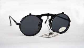   round Goth steampunk flip up sunglasses Hi Tek London Alexander  