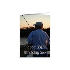  38th Birthday Son, fishing man Card: Toys & Games