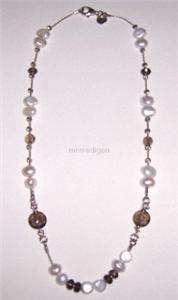 Silpada New Sterling Silver Smoky Quartz Pearl Necklace N1040 Boxed 