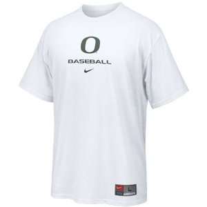  Nike Oregon Ducks White Baseball Practice T shirt: Sports 