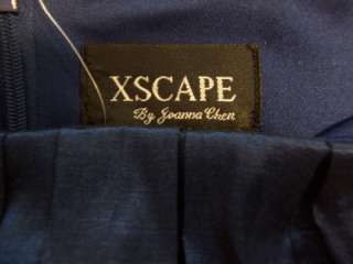 XSCAPE Navy Beaded Stretch Taffeta Formal Gown 10 NWT  
