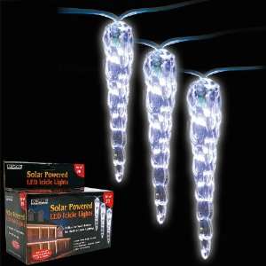 Solar Powered Four Inch Icicle Christmas Lights   Set of 20  