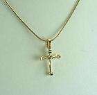 CROSS PENDANT WITH 18 NECKLACE IN 18 KT GOLD OVERLAY