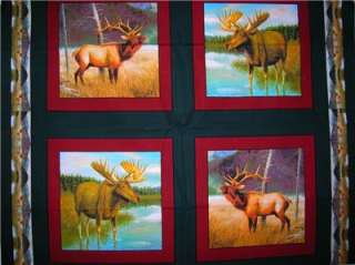 New Moose Wildlife Animal Fabric Wall Quilt Panel  